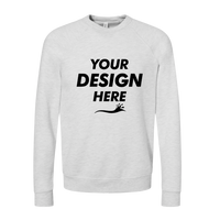 Bella + Canvas Unisex Sponge Fleece Raglan Crewneck Sweatshirt, Ash / Ash, Front view, Mockup