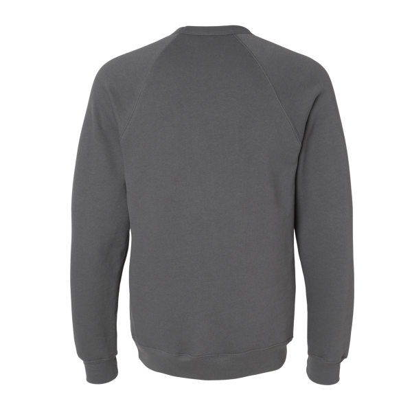 Bella + Canvas Unisex Sponge Fleece Raglan Crewneck Sweatshirt, Asphalt / Asphalt, Back view