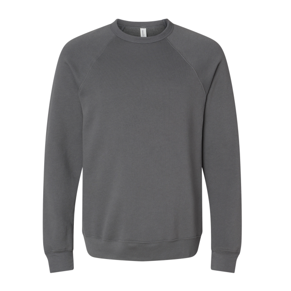 Bella + Canvas Unisex Sponge Fleece Raglan Crewneck Sweatshirt, Asphalt / Asphalt, Front view