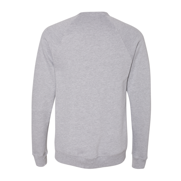 Bella + Canvas Unisex Sponge Fleece Raglan Crewneck Sweatshirt, Athletic Heather / Athletic Heather, Back view