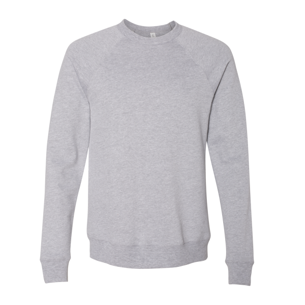 Bella + Canvas Unisex Sponge Fleece Raglan Crewneck Sweatshirt, Athletic Heather / Athletic Heather, Front view