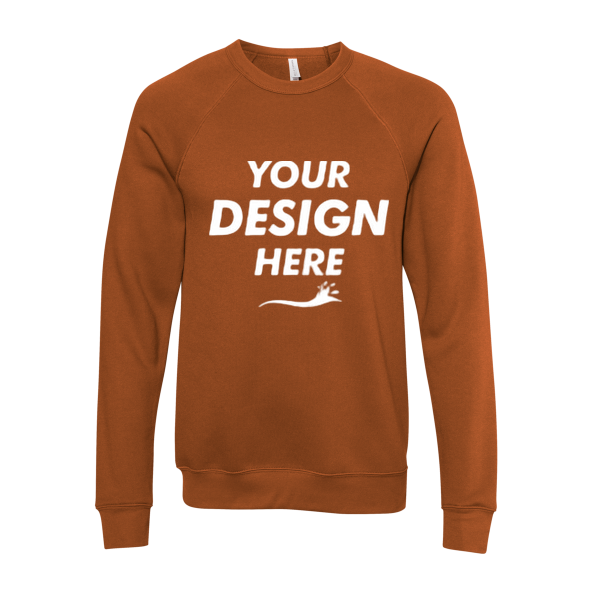 Bella + Canvas Unisex Sponge Fleece Raglan Crewneck Sweatshirt, Autumn / Autumn, Front view, Mockup