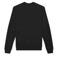 Bella + Canvas Unisex Sponge Fleece Raglan Crewneck Sweatshirt, Black Heather / Black Heather, Back view