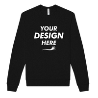 Bella + Canvas Unisex Sponge Fleece Raglan Crewneck Sweatshirt, Black Heather / Black Heather, Front view, Mockup