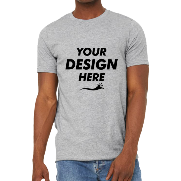 Bella + Canvas Unisex Sueded Tee, Athletic Heather, Front view, Mockup