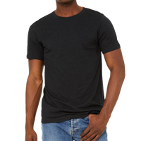 Bella + Canvas Unisex Sueded Tee, Black Heather, Front view