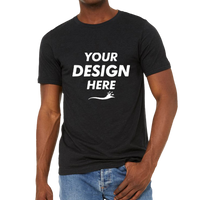 Bella + Canvas Unisex Sueded Tee, Black Heather, Front view, Mockup