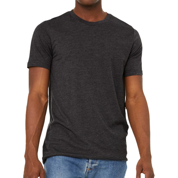 Bella + Canvas Unisex Sueded Tee, Dark Grey Heather, Front view