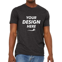 Bella + Canvas Unisex Sueded Tee, Dark Grey Heather, Front view, Mockup