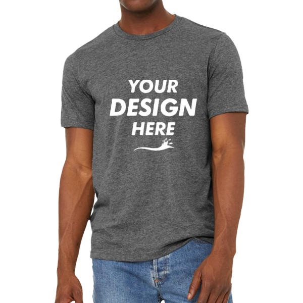 Bella + Canvas Unisex Sueded Tee, Deep Heather, Front view, Mockup
