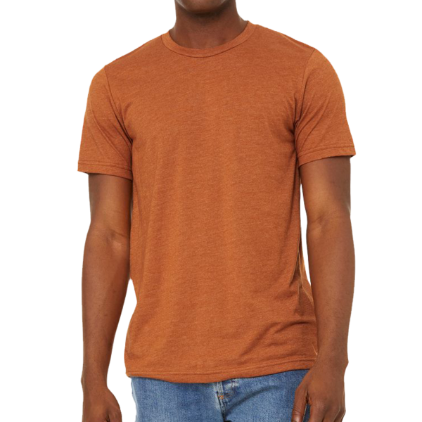 Bella + Canvas Unisex Sueded Tee, Heather Autumn, Front view