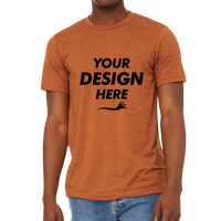 Bella + Canvas Unisex Sueded Tee, Heather Autumn, Front view, Mockup