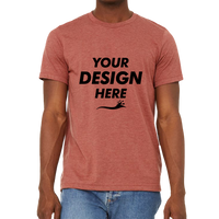 Bella + Canvas Unisex Sueded Tee, Heather Clay, Front view, Mockup