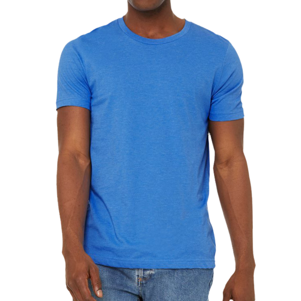 Bella + Canvas Unisex Sueded Tee, Heather Columbia Blue, Front view