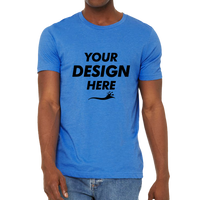 Bella + Canvas Unisex Sueded Tee, Heather Columbia Blue, Front view, Mockup
