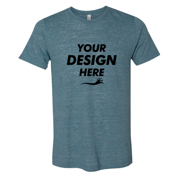 Bella + Canvas Unisex Texture Tee, Denim Slub, Front view, Mockup