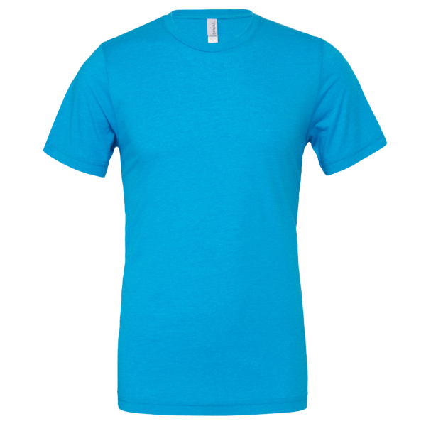 Bella + Canvas Unisex Texture Tee, Neon Blue, Front view