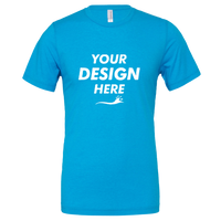 Bella + Canvas Unisex Texture Tee, Neon Blue, Front view, Mockup