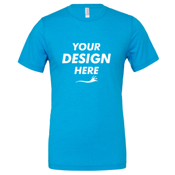 Bella + Canvas Unisex Texture Tee, Neon Blue, Front view, Mockup
