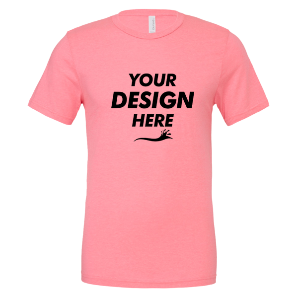 Bella + Canvas Unisex Texture Tee, Neon Pink, Front view, Mockup