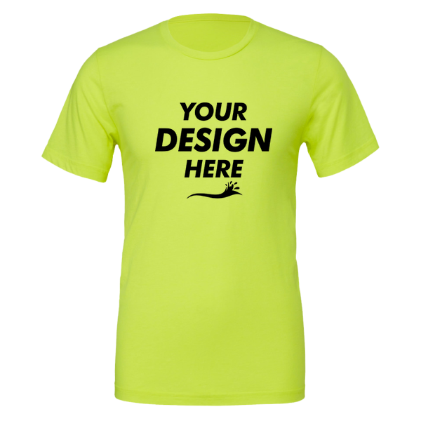 Bella + Canvas Unisex Texture Tee, Neon Yellow, Front view, Mockup