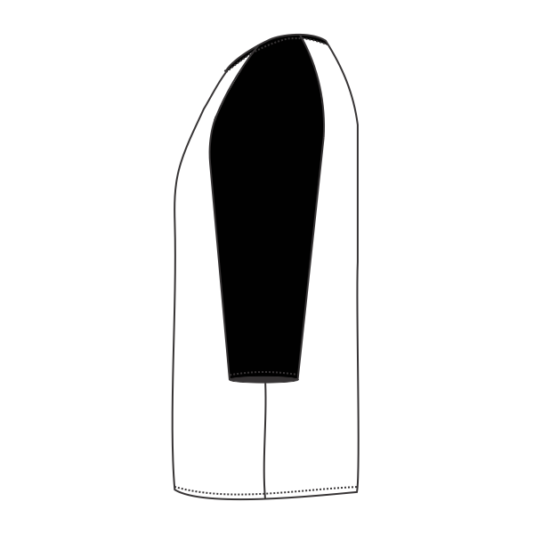 Bella + Canvas Unisex Three-Quarter Sleeve Baseball Tee, White / Black, Left Sleeve (Long) view