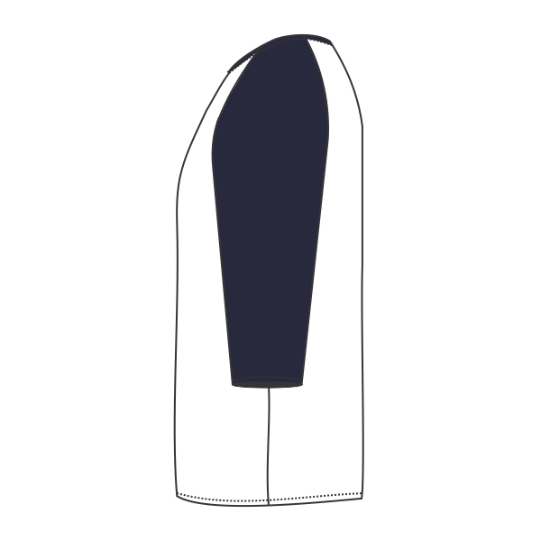 Bella + Canvas Unisex Three-Quarter Sleeve Baseball Tee, White Fleck / Navy Triblend, Left Sleeve (Long) view