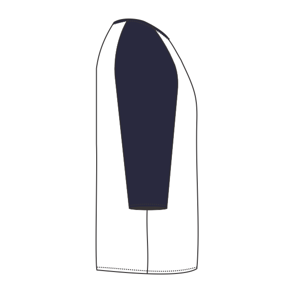Bella + Canvas Unisex Three-Quarter Sleeve Baseball Tee, White Fleck / Navy Triblend, Right Sleeve (Long) view