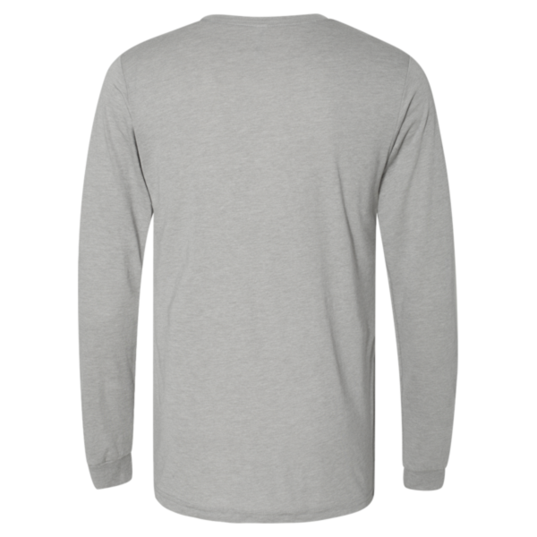Bella + Canvas Unisex Triblend Long Sleeve Tee, Athletic Grey Triblend, Back view