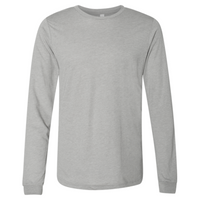 Bella + Canvas Unisex Triblend Long Sleeve Tee, Athletic Grey Triblend, Front view