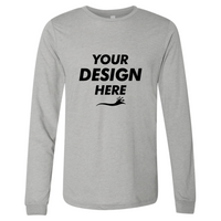 Bella + Canvas Unisex Triblend Long Sleeve Tee, Athletic Grey Triblend, Front view, Mockup