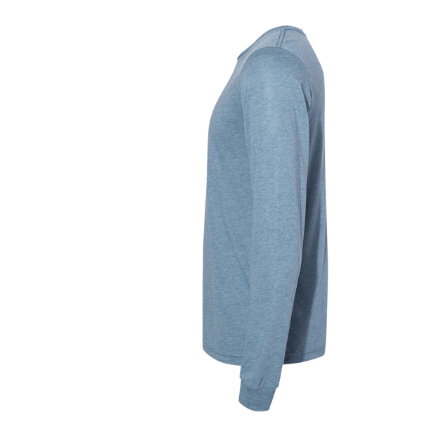 Bella + Canvas Unisex Triblend Long Sleeve Tee, Denim Triblend, Left Sleeve view