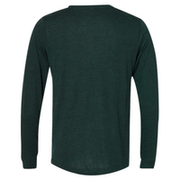 Bella + Canvas Unisex Triblend Long Sleeve Tee, Emerald Triblend, Back view