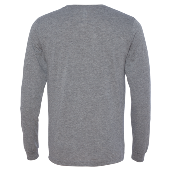 Bella + Canvas Unisex Triblend Long Sleeve Tee, Grey Triblend, Back view