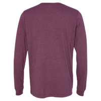 Bella + Canvas Unisex Triblend Long Sleeve Tee, Maroon Triblend, Back view
