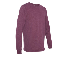 Bella + Canvas Unisex Triblend Long Sleeve Tee, Maroon Triblend, Right Sleeve view