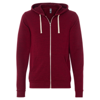 Bella + Canvas Unisex Triblend Sponge Fleece Full-Zip Hoodie Sweatshirt, Cardinal Triblend, Front view
