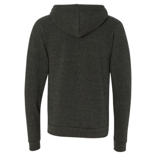 Bella + Canvas Unisex Triblend Sponge Fleece Full-Zip Hoodie Sweatshirt, Charcoal Black Triblend, Back view