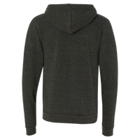 Bella + Canvas Unisex Triblend Sponge Fleece Full-Zip Hoodie Sweatshirt, Charcoal Black Triblend, Back view