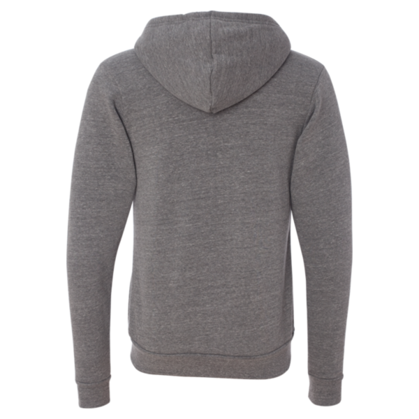 Bella + Canvas Unisex Triblend Sponge Fleece Full-Zip Hoodie Sweatshirt, Grey Triblend, Back view