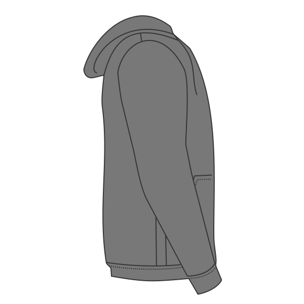 Bella + Canvas Unisex Triblend Sponge Fleece Full-Zip Hoodie Sweatshirt, Grey Triblend, Right Sleeve view