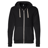 Bella + Canvas Unisex Triblend Sponge Fleece Full-Zip Hoodie Sweatshirt, Solid Black Triblend, Front view
