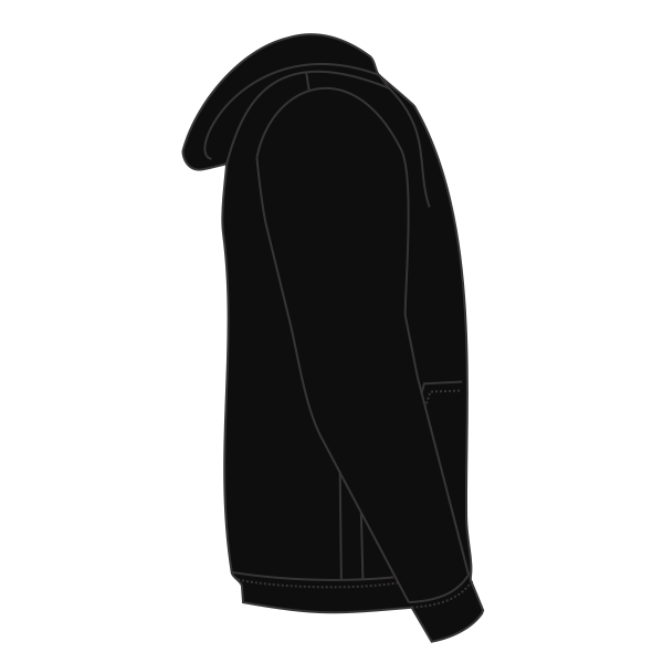 Bella + Canvas Unisex Triblend Sponge Fleece Full-Zip Hoodie Sweatshirt, Solid Black Triblend, Right Sleeve view