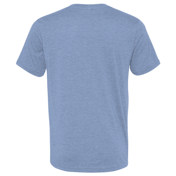 Bella + Canvas Unisex Triblend V-Neck Tee, Blue Triblend, Back view