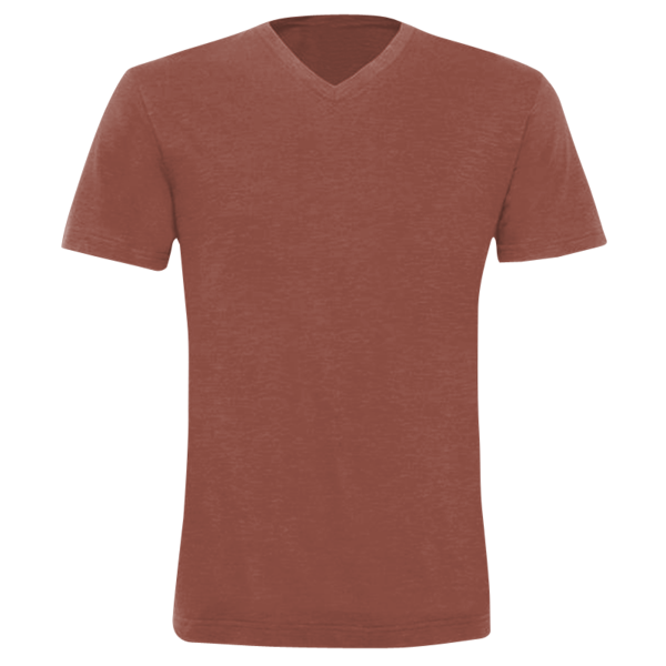 Bella + Canvas Unisex Triblend V-Neck Tee, Clay Triblend, Front view