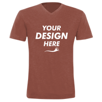 Bella + Canvas Unisex Triblend V-Neck Tee, Clay Triblend, Front view, Mockup