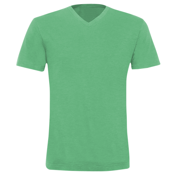 Bella + Canvas Unisex Triblend V-Neck Tee, Green Triblend, Front view