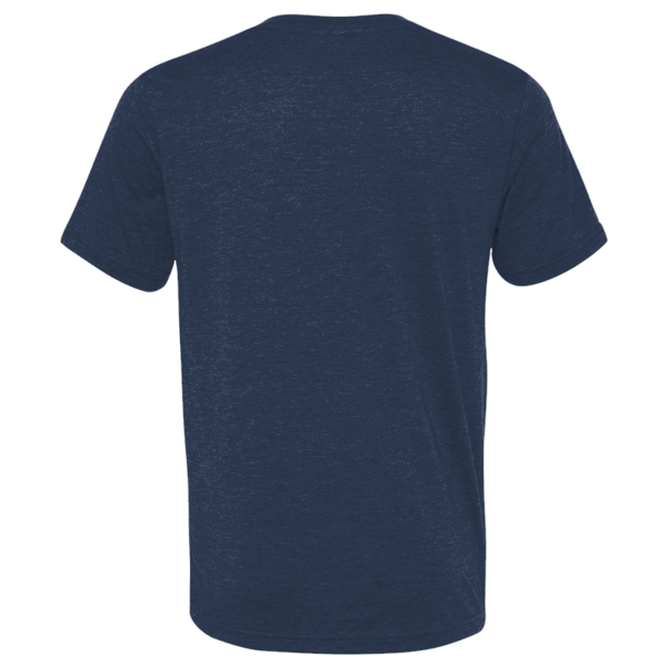 Bella + Canvas Unisex Triblend V-Neck Tee, Navy Triblend, Back view