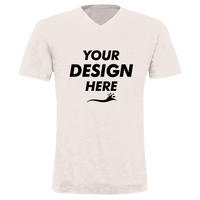 Bella + Canvas Unisex Triblend V-Neck Tee, Oatmeal Triblend, Front view, Mockup