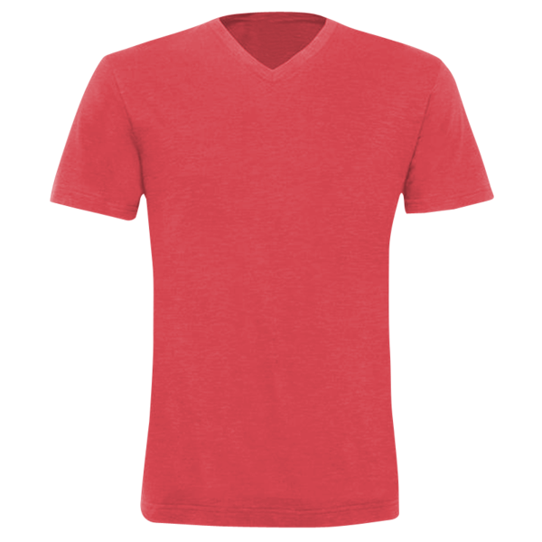 Bella + Canvas Unisex Triblend V-Neck Tee, Red Triblend, Front view